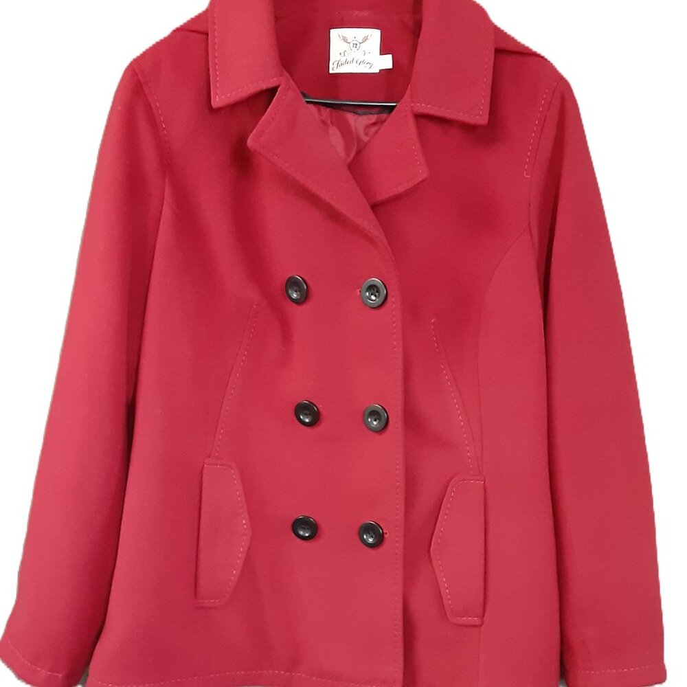 Old Navy Woman's Lined Coat Size XL, Red, Removable Hood, Button Closure